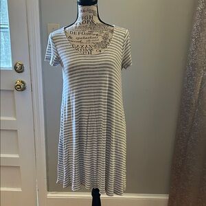 Altar'd State Gray and White Striped Dress/Nightgown sz Small